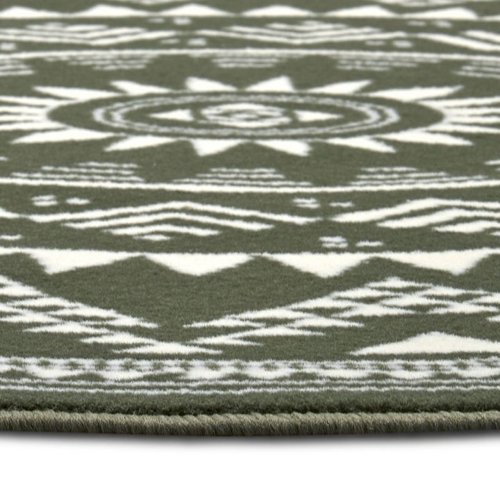 Round Mandala Rug – Soft Velour Design