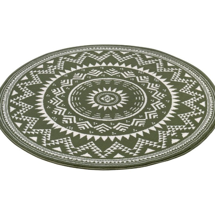 Round Mandala Rug – Soft Velour Design