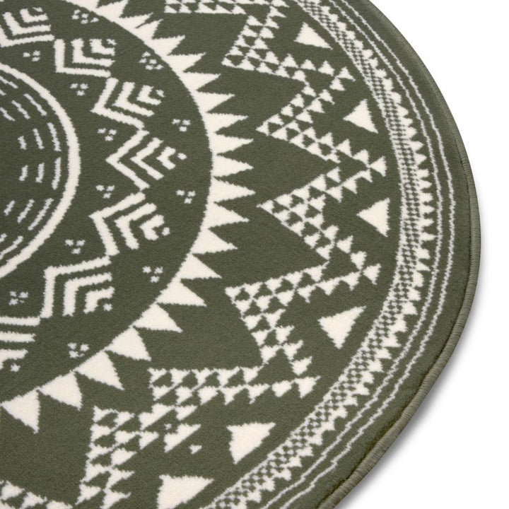 Round Mandala Rug – Soft Velour Design