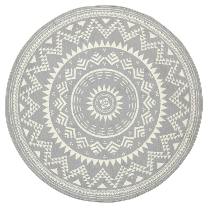 Round Mandala Rug – Soft Velour Design