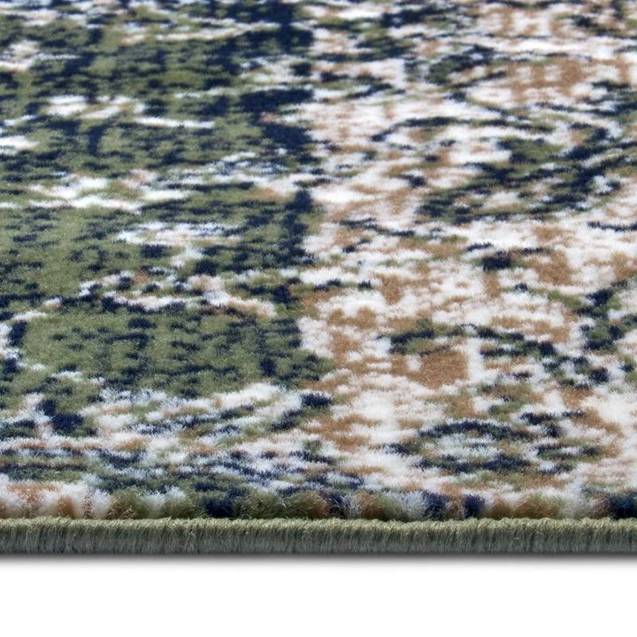 Classic Patchwork Velour Rug – Red & Green