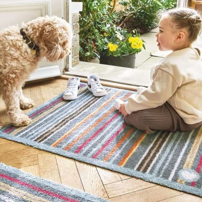 The Rugs Eco-Friendly Washable Striped Mat | Trap 95% Dirt