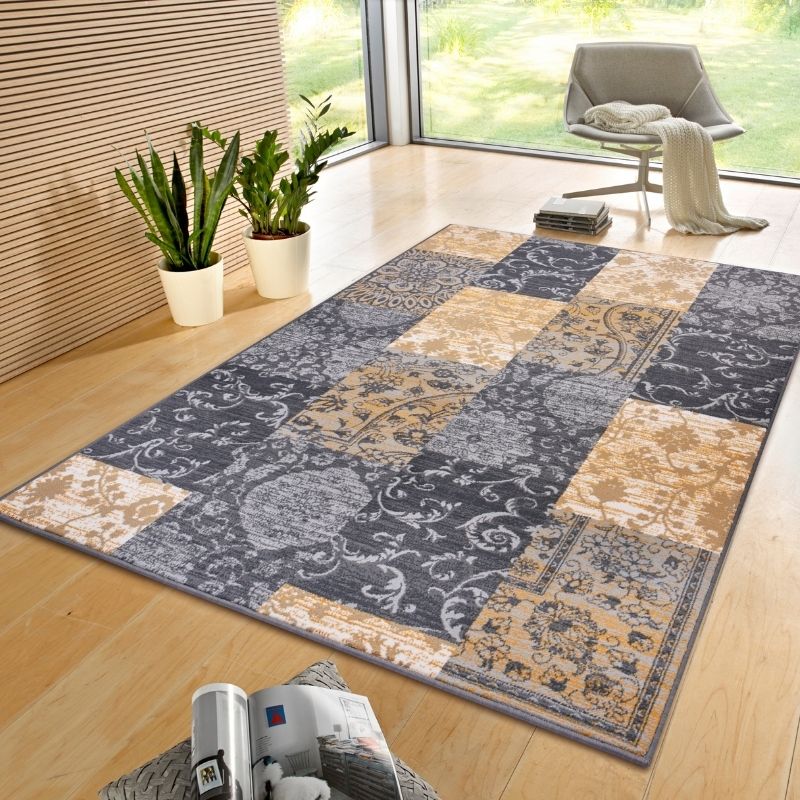 Designer Velours Rug Bloques – Patchwork