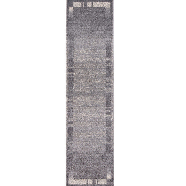 Modern Living Room Rug Bordered Grey Cream | The Rugs