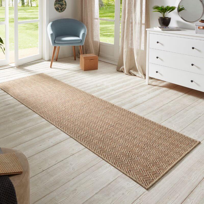 Flatwoven Indoor-Outdoor Runner Nature Chevron Design