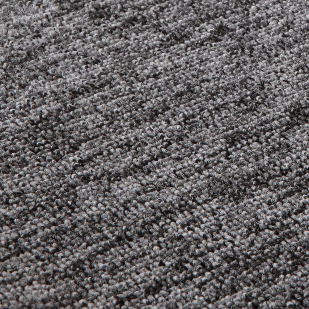 Grey Low Pile Area Rug Plain Design