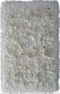 Glamour Shaggy Cream Rug Plain Design