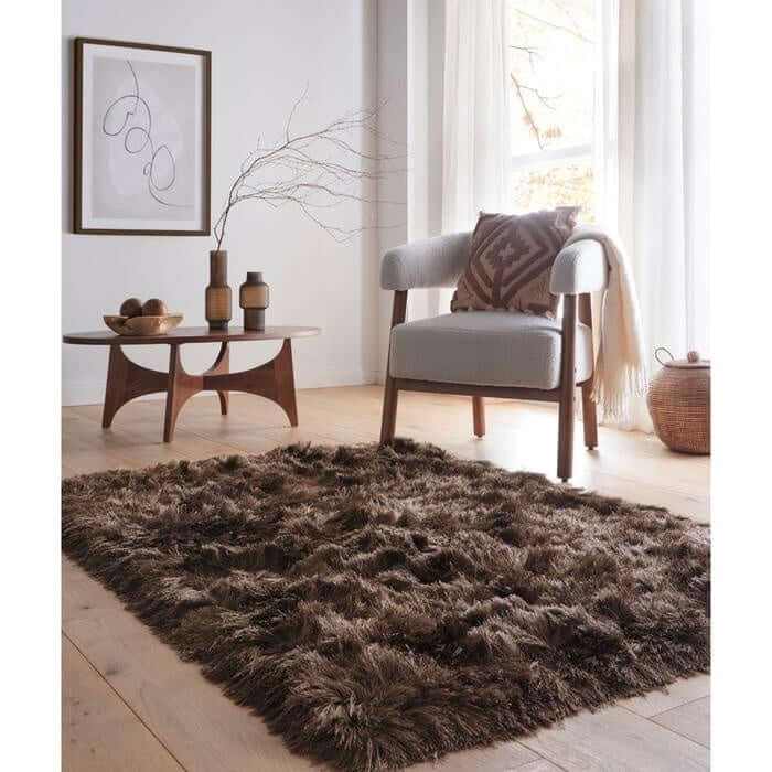 The Rugs Glamour Deluxe Shaggy Rug |Luxurious Shimmer Effect