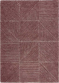Modern Wool Red Rug Geometric Design