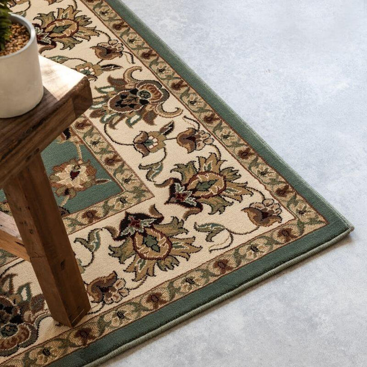 The Rugs Green Persian Bordered Oriental Rug