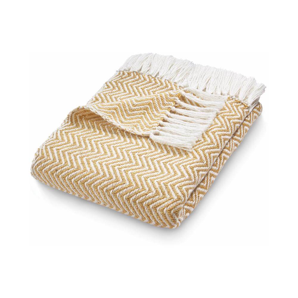 Herringbone Design Woven Throw | Sustainable | The Rugs