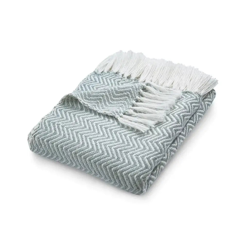 Herringbone Design Woven Throw | Sustainable | The Rugs