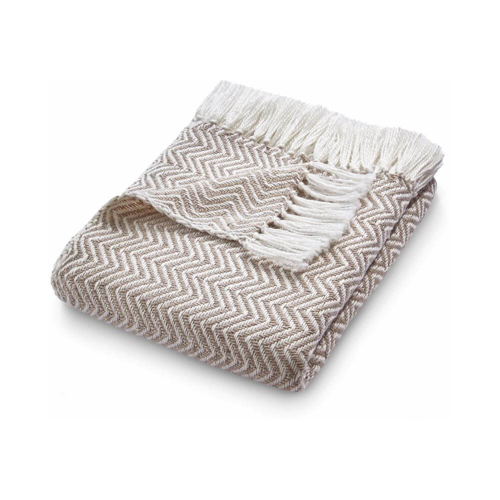 Herringbone Design Woven Throw | Sustainable | The Rugs