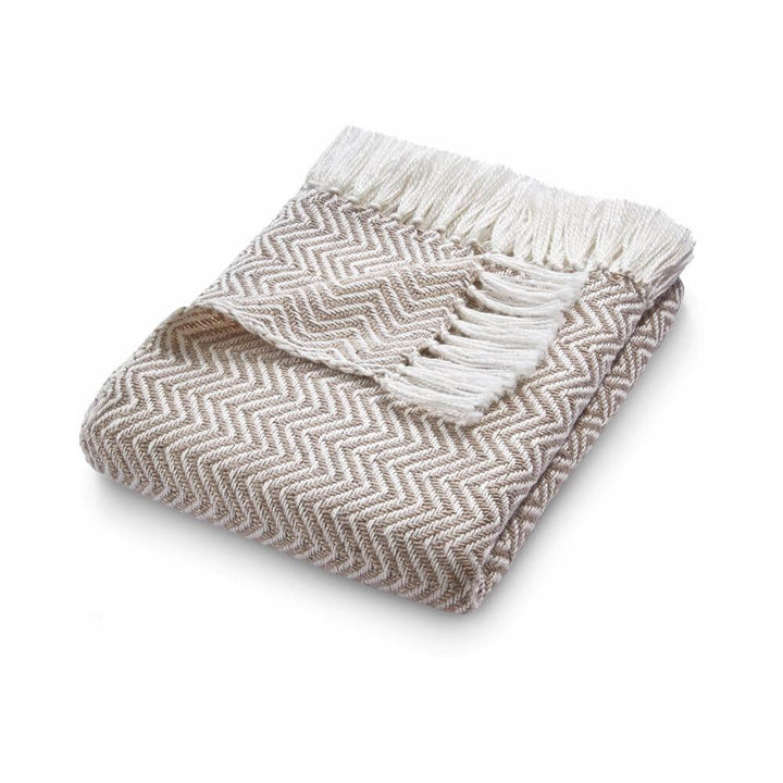 Herringbone Design Woven Throw | Sustainable | The Rugs