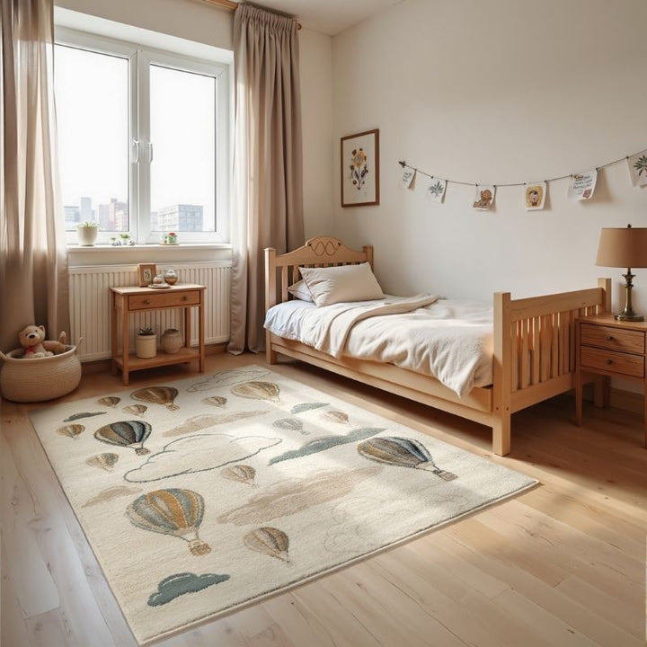 Adventures Kids Rug – Hot Air Balloon Design