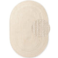 Braided Jute Rug Oval Rangpur Natural Ivory