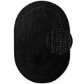 Braided Jute Rug Round Rangpur Black
