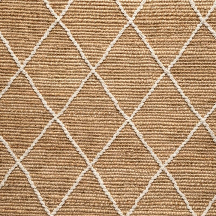 Jute Rug Kunu Natural Handwoven Diamond Design