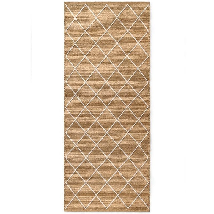 Jute Rug Kunu Natural Handwoven Diamond Design