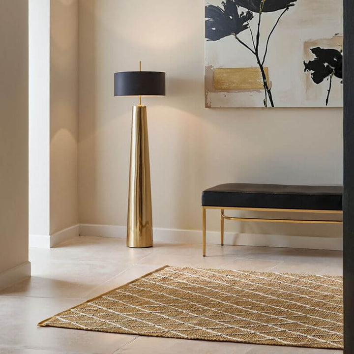 Jute Rug Kunu Natural Handwoven Diamond Design