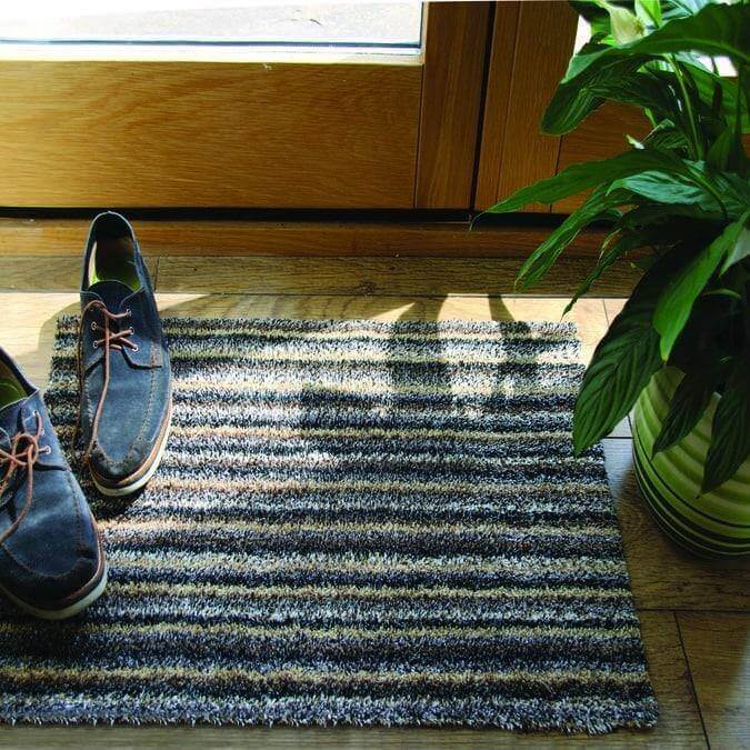 The Rugs Washable Mats: Stylish Multicolor Striped Design