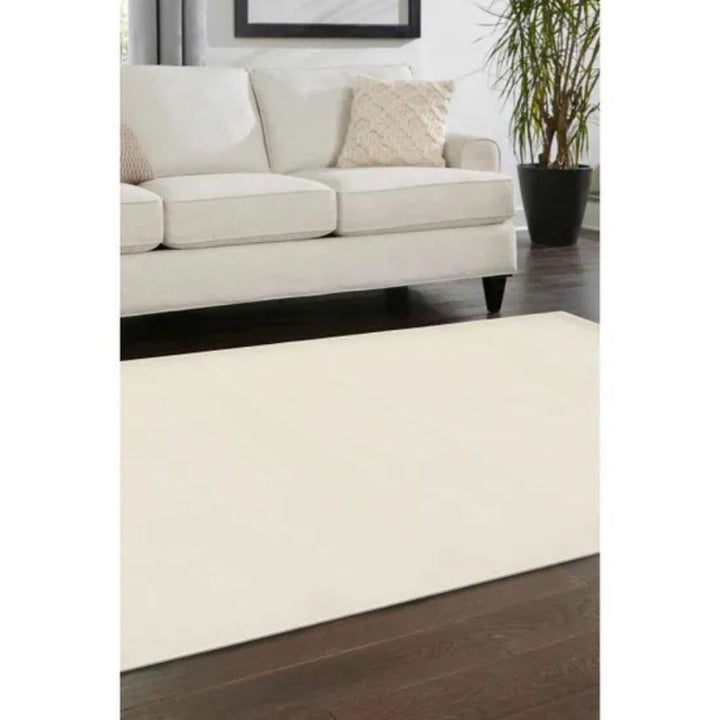Solid Design Living Room Rug in Ivory – The Rugs