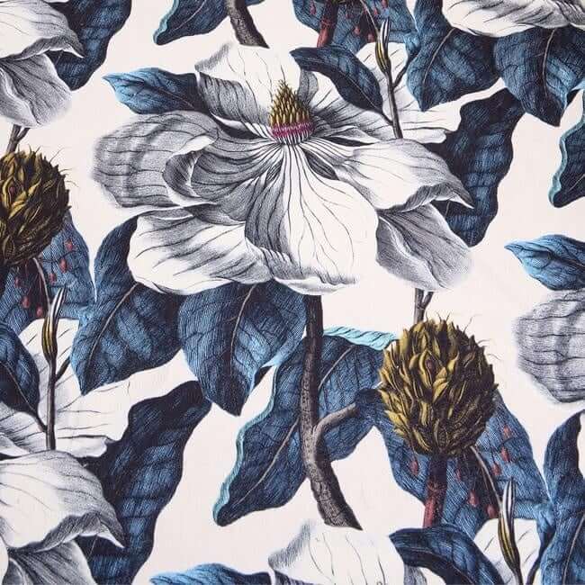 The Rugs Eco-Washable Blue Rug with Floral Design