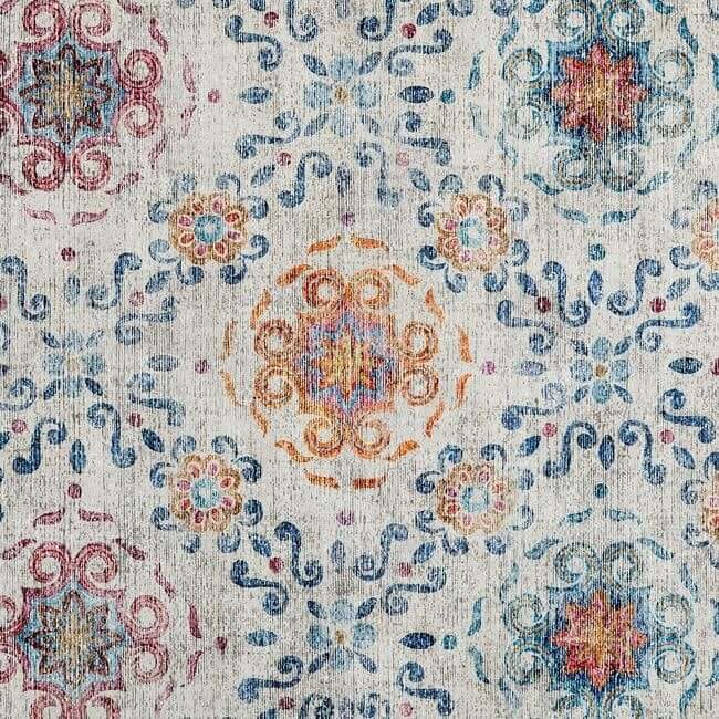 The Rugs Eco-Washable Cream Moroccan Rug | Easy Clean Decor