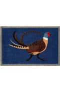 Animal-Themed Pheasant Blue Washable Mat or Runner