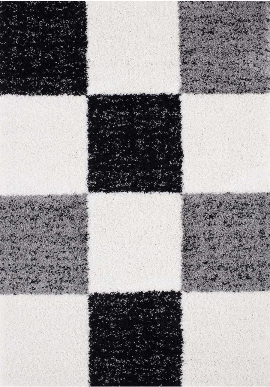 Geometric Design Thick Shaggy Area Rugs Grey