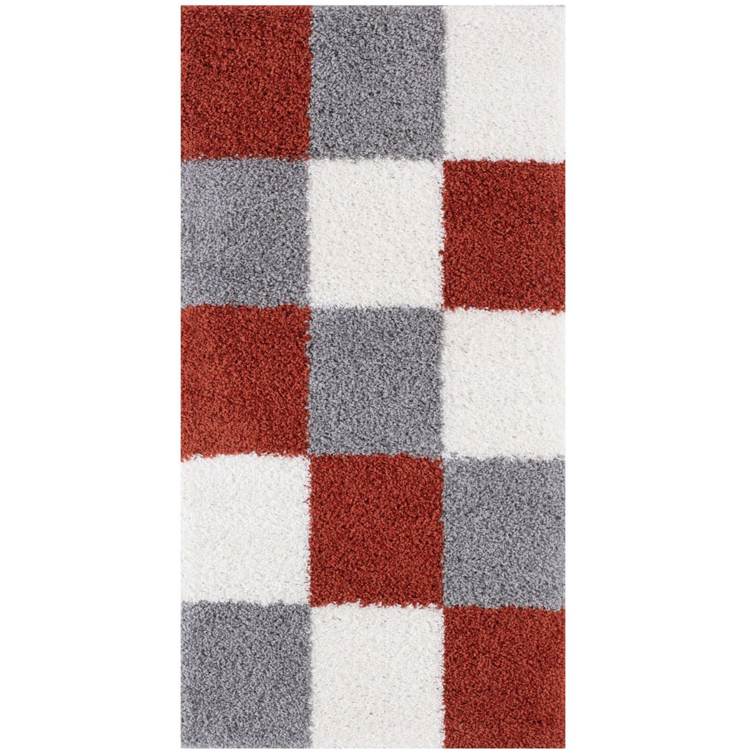 Geometric Design Thick Shaggy Area Rugs Terra