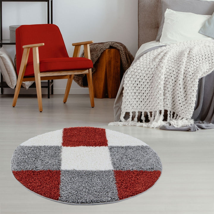Geometric Design Thick Shaggy Area Rugs Terra