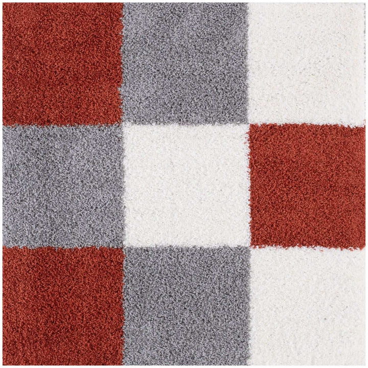 Geometric Design Thick Shaggy Area Rugs Terra