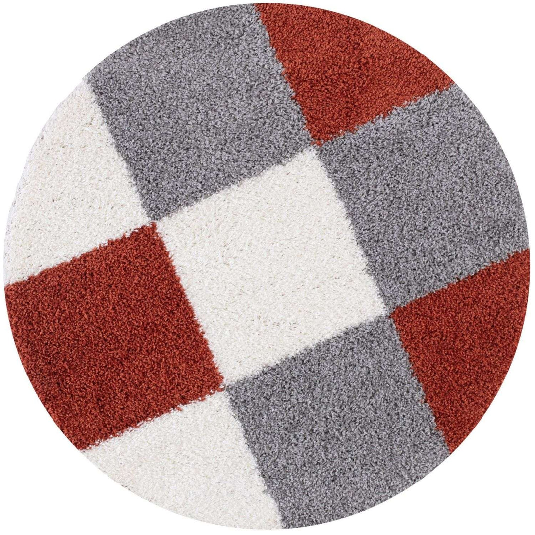 Geometric Design Thick Shaggy Area Rugs Terra