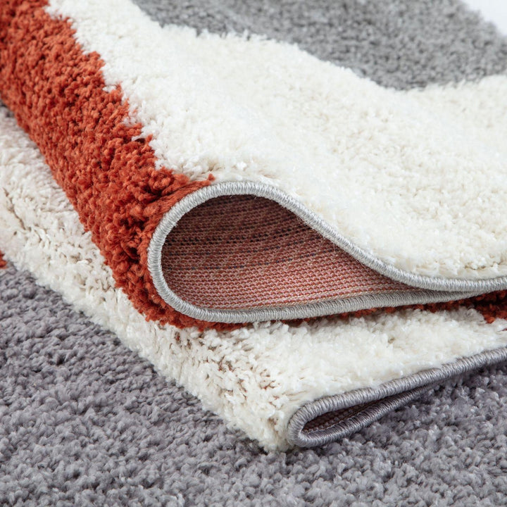 Geometric Design Thick Shaggy Area Rugs Terra