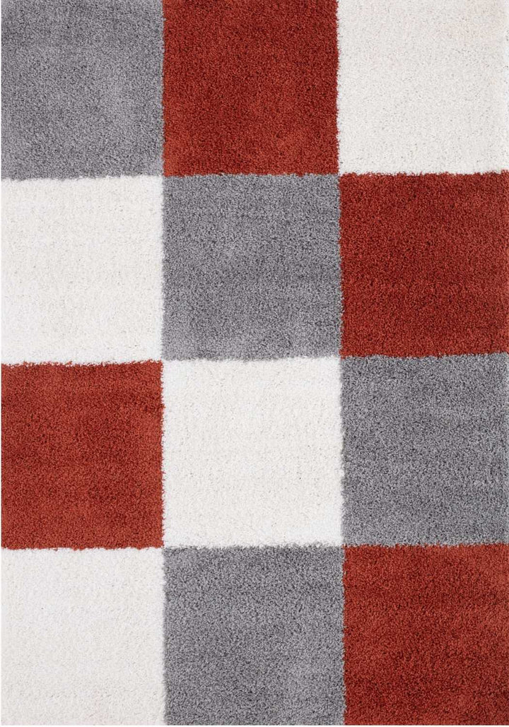 Geometric Design Thick Shaggy Area Rugs Terra