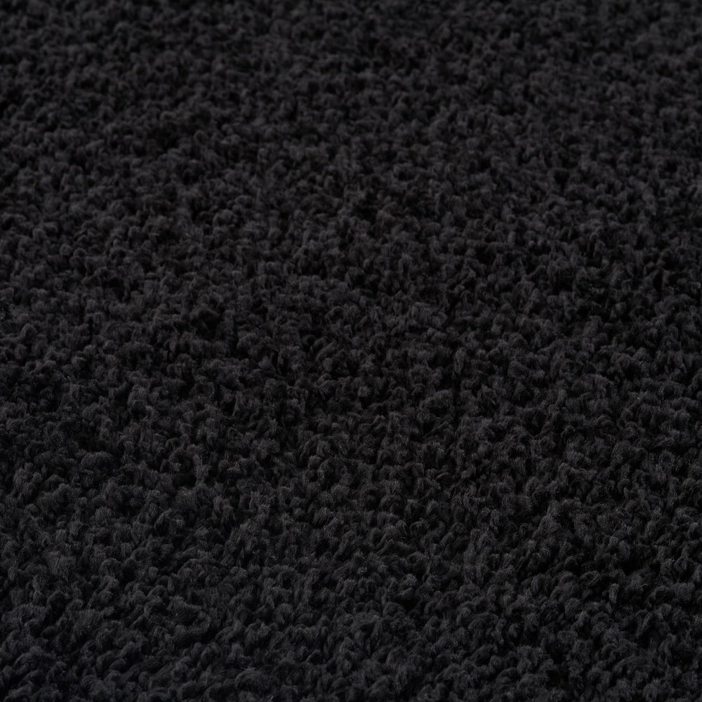 Black shaggy Rug Plain design thick pile, high quality, soft & durable.