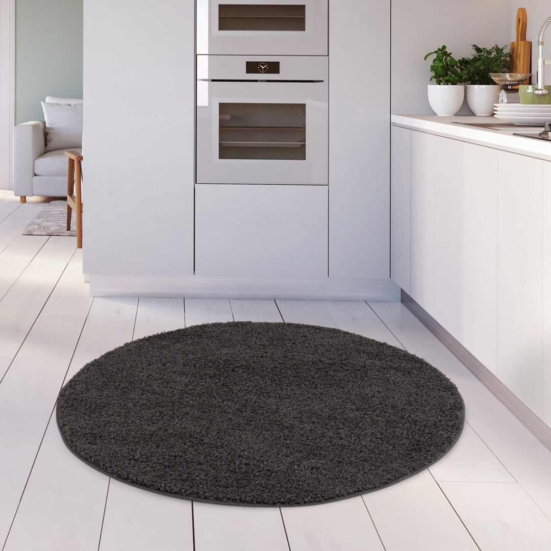 Dark Grey Shaggy Rug High quality Plain Design