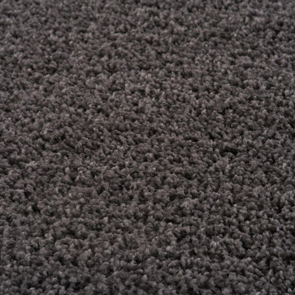 Dark Grey Shaggy Rug High quality Plain Design