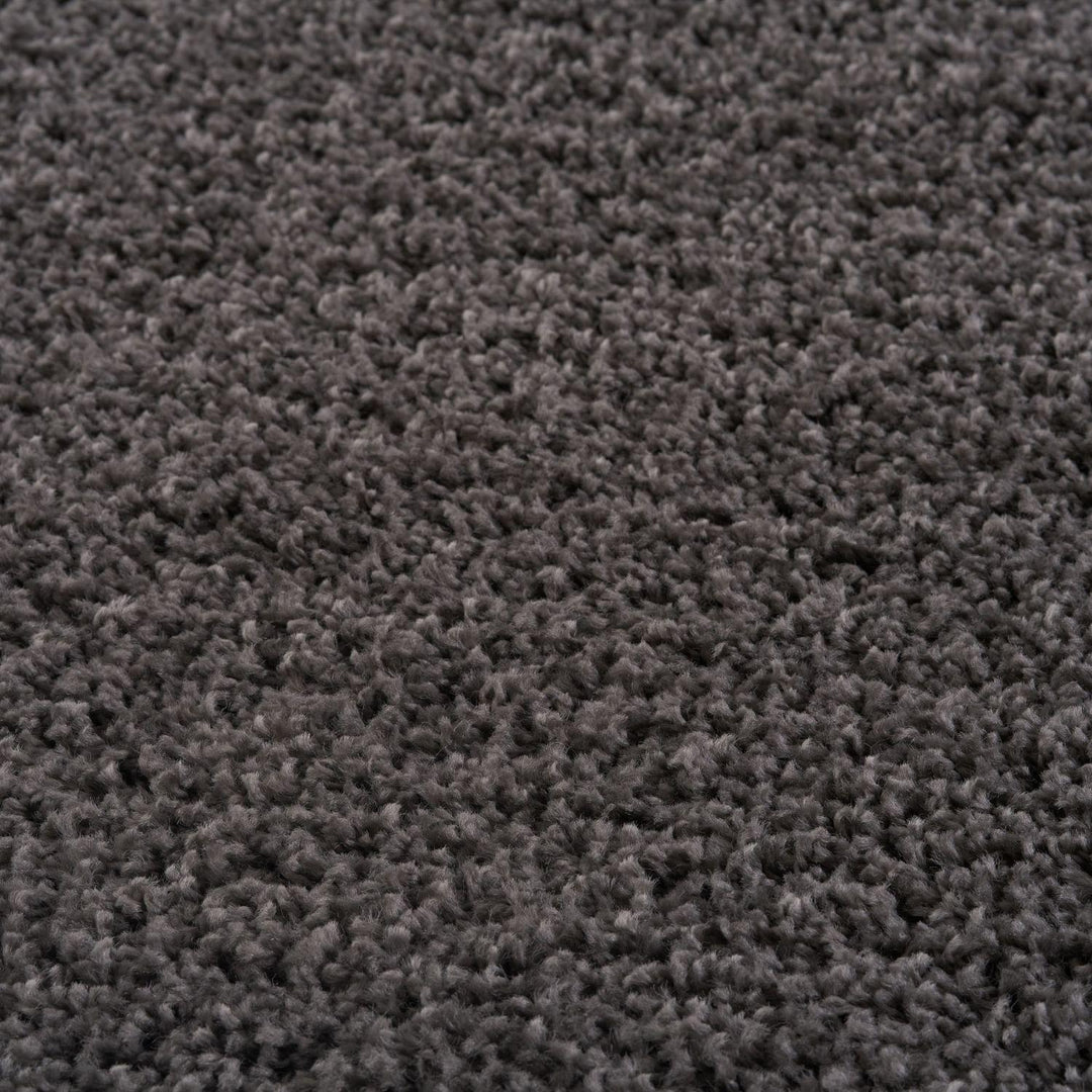 Dark Grey Shaggy Rug High quality Plain Design
