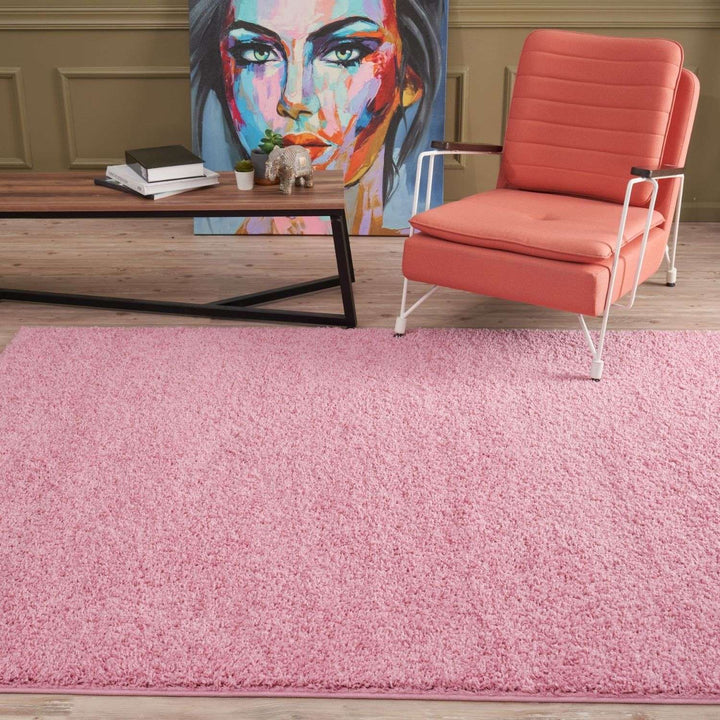 Shaggy Pink Colour Rug durable and soft, high quality