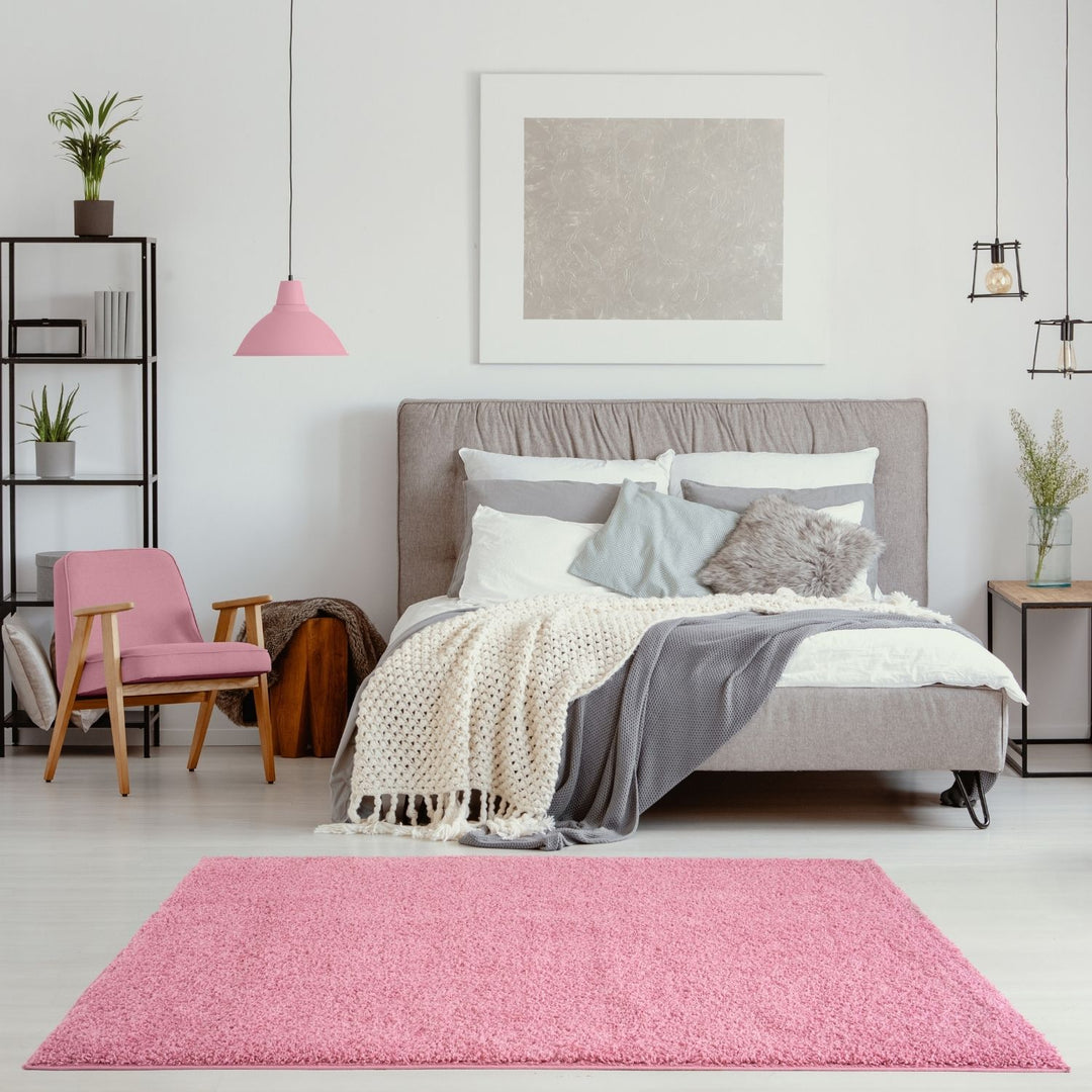 Shaggy Pink Colour Rug durable and soft, high quality