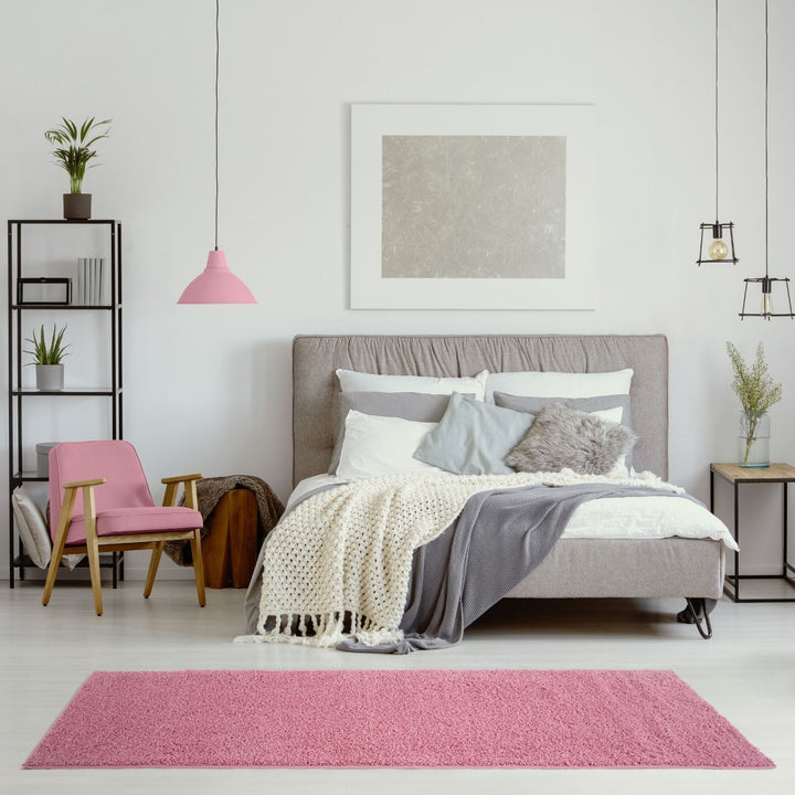 Shaggy Pink Colour Rug durable and soft, high quality