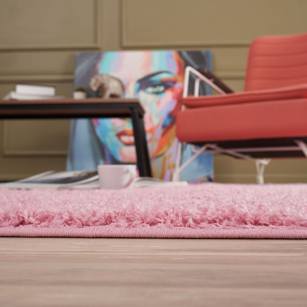 Shaggy Pink Colour Rug durable and soft, high quality