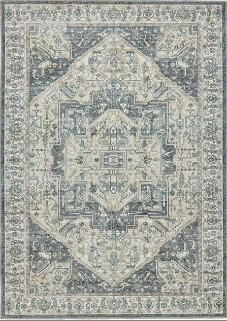 The Rugs Eco-Washable Grey Blue Green Vintage Rug |Stylish & Practical