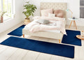 Triada 3-Piece Bedside Rug Dark Blue Set