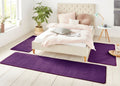 Triada 3-Piece Bedside Rug Purple Set