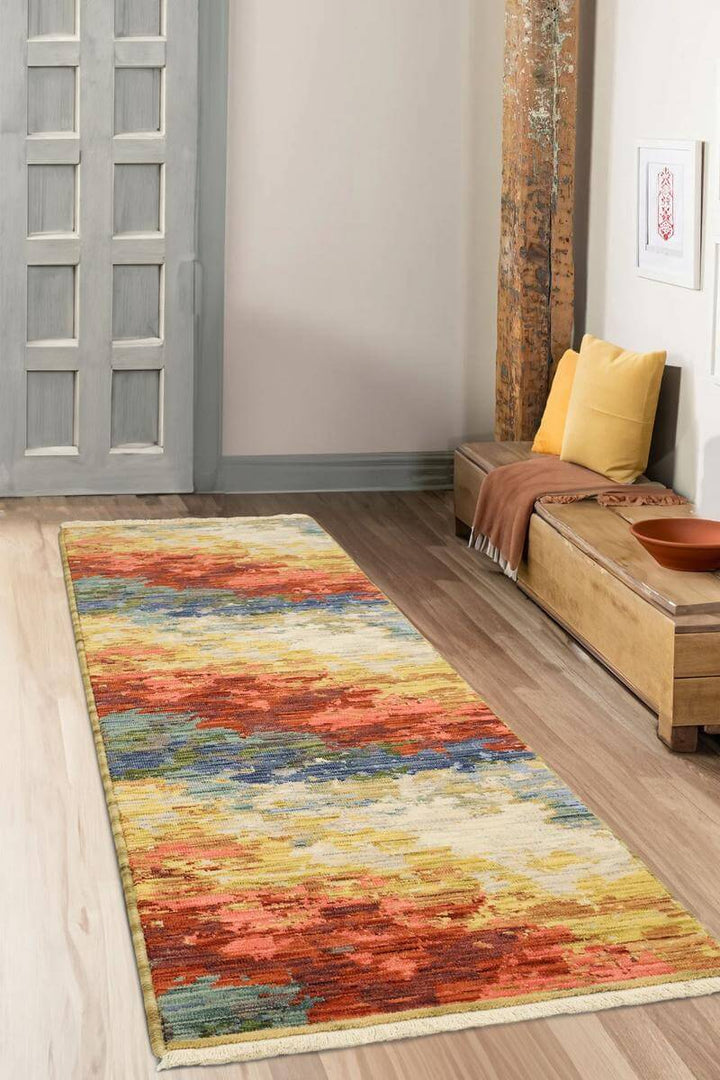 Nomad Abstract Wool-Blend Rug – Multicolour