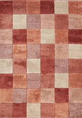 Newport Blocks Red Rug – Geometric Style