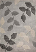 Newport Leaf Grey Rug – Hand-Carved